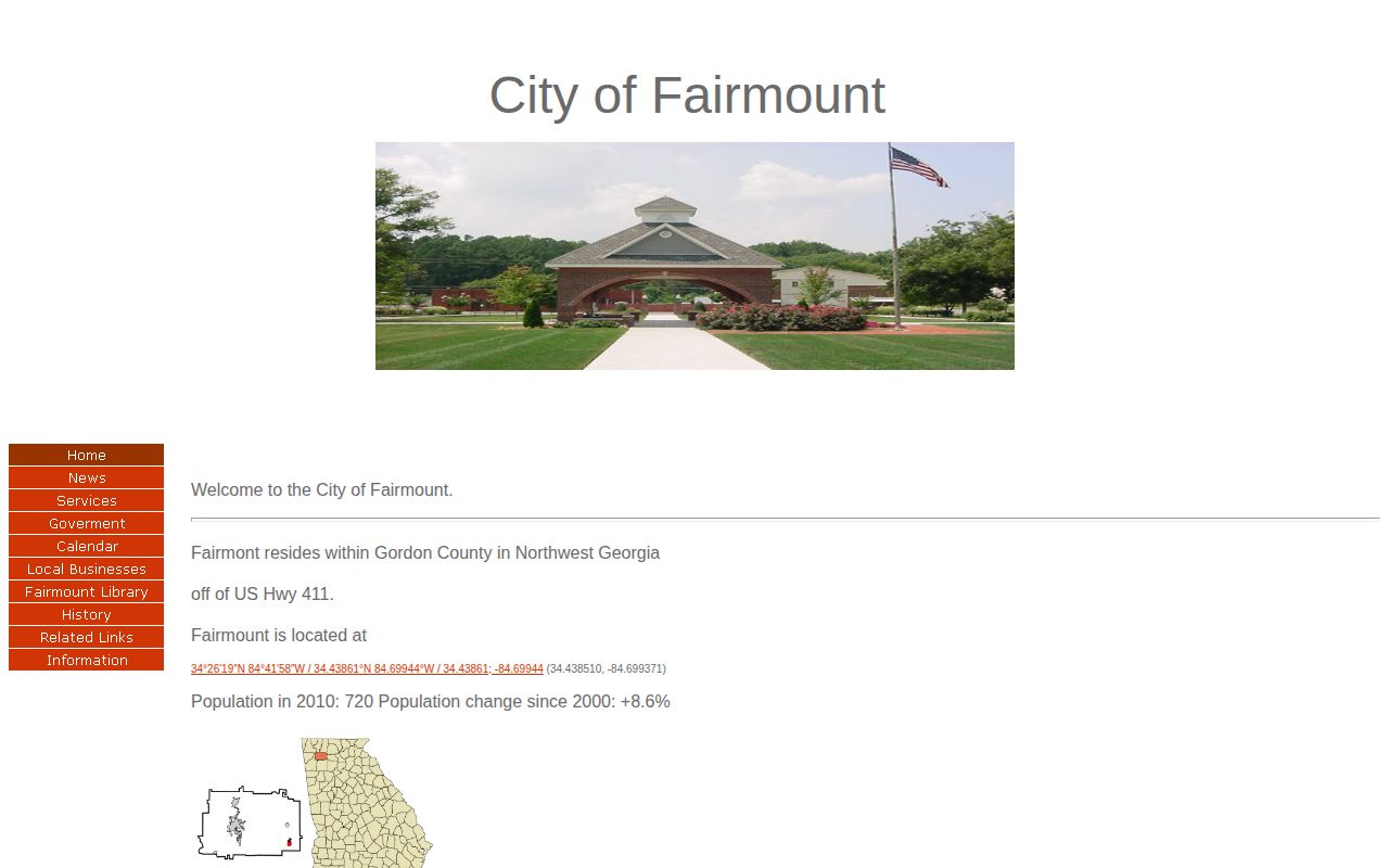 Gordon County Fairmount Police Department city contact and arrest-record source